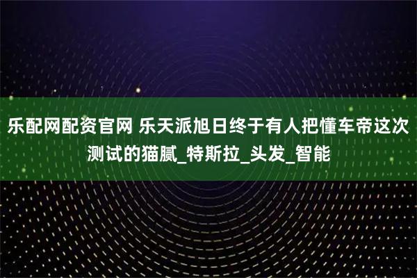 乐配网配资官网 乐天派旭日终于有人把懂车帝这次测试的猫腻_特斯拉_头发_智能