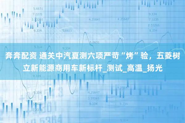 奔奔配资 通关中汽夏测六项严苛“烤”验，五菱树立新能源商用车新标杆_测试_高温_扬光